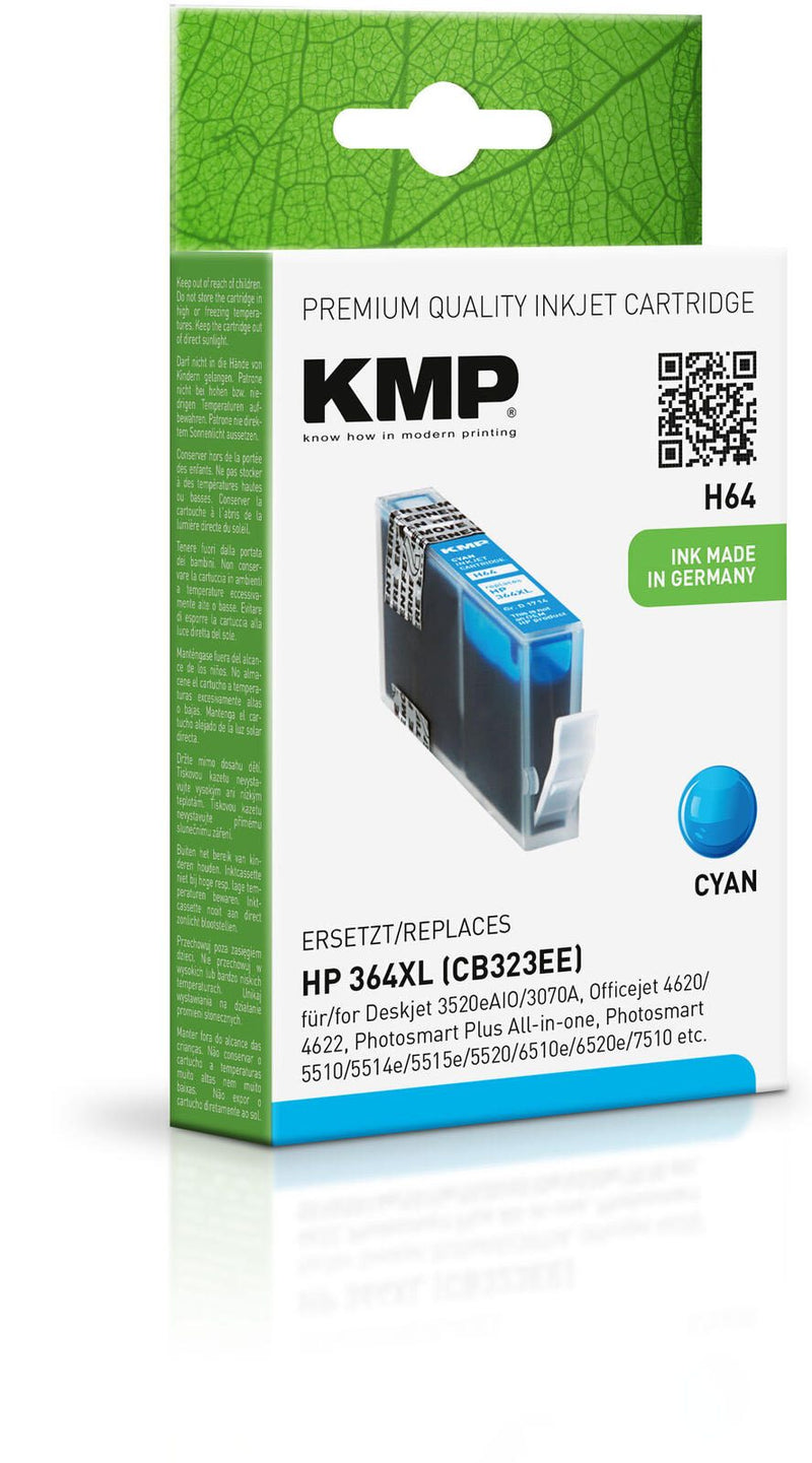 KMP Druckerpatrone H64 cyan kompatibel zu HP 364XL (CB323EE)