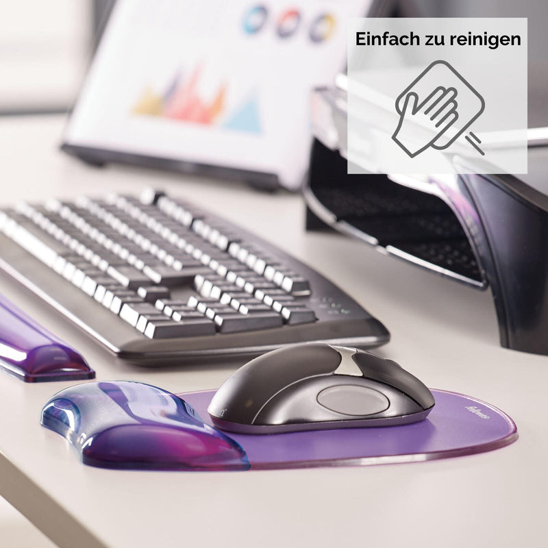 Fellowes Mousepad mit Handgelenkauflage Crystals Gel violett