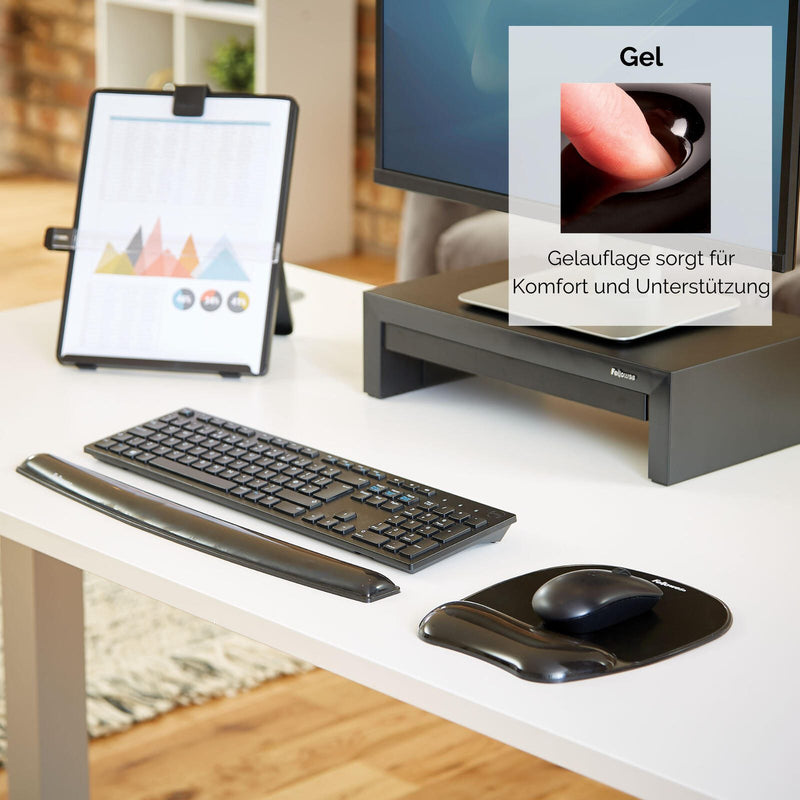 Fellowes Mousepad mit Handgelenkauflage Crystals Gel schwarz