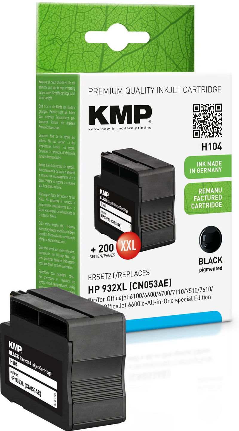 KMP Druckerpatrone H104 schwarz kompatibel zu HP 932XL (CN053AE)
