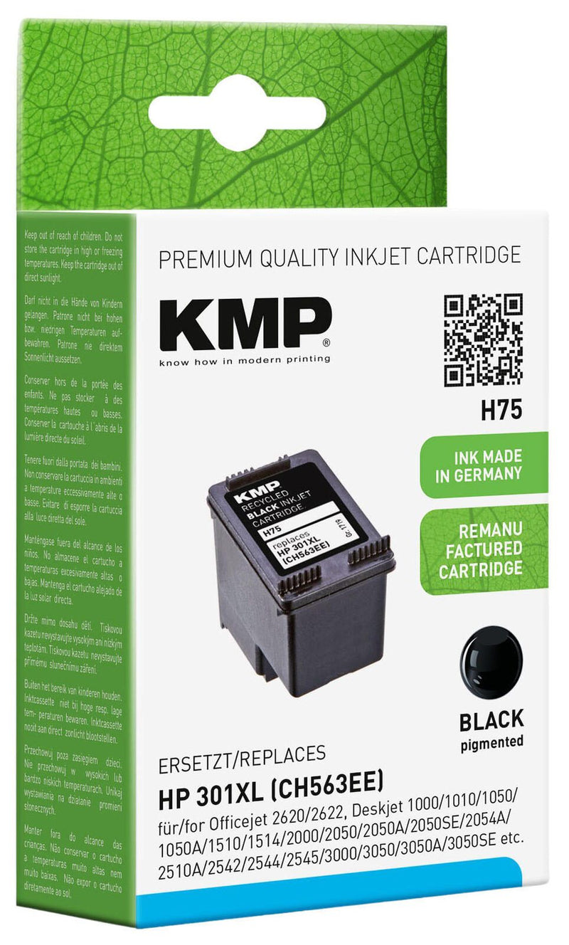 KMP Druckerpatrone H75 schwarz kompatibel zu HP 301XL (CH563EE)