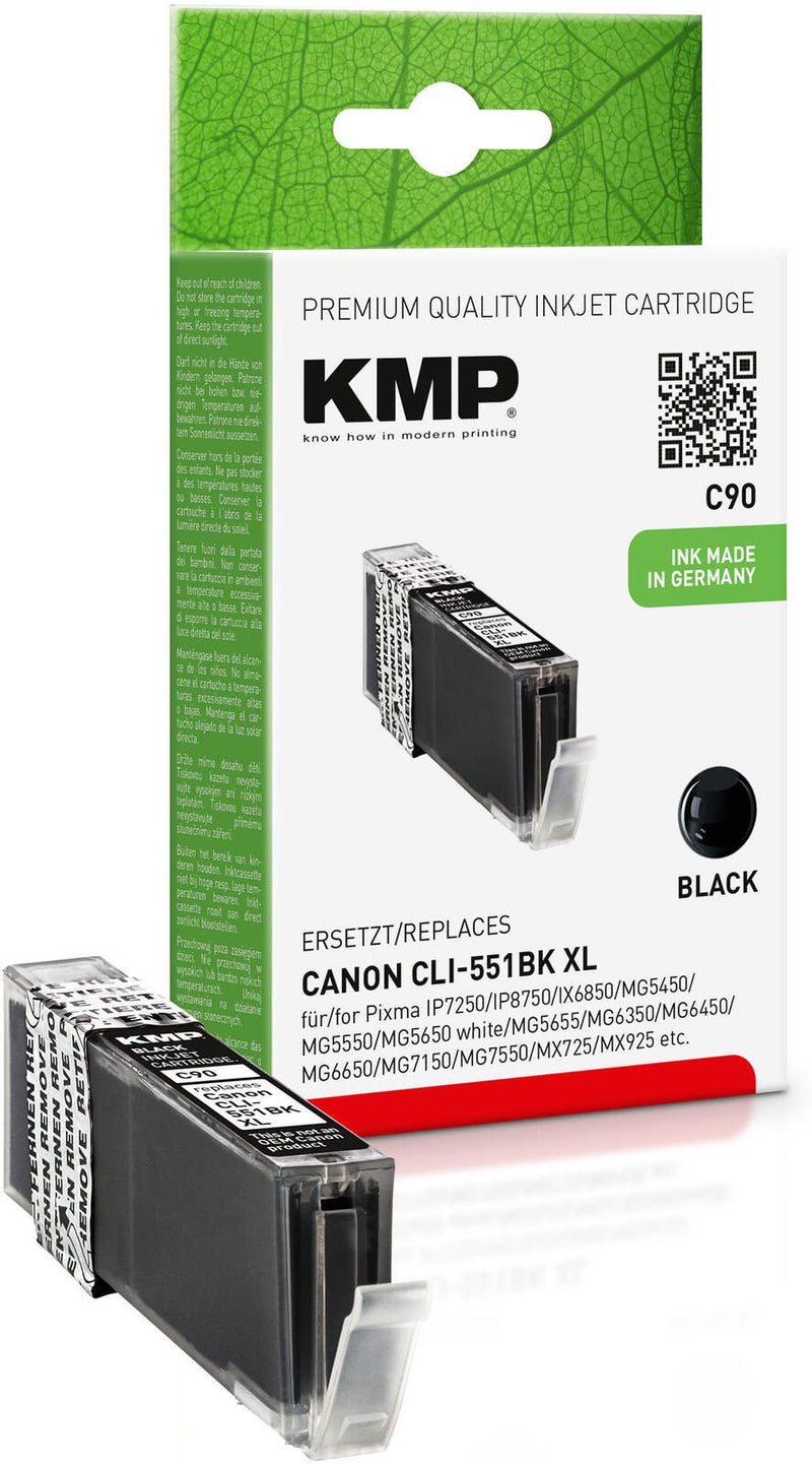 KMP Druckerpatrone C90 schwarz kompatibel zu Canon CLI-551 XL BK