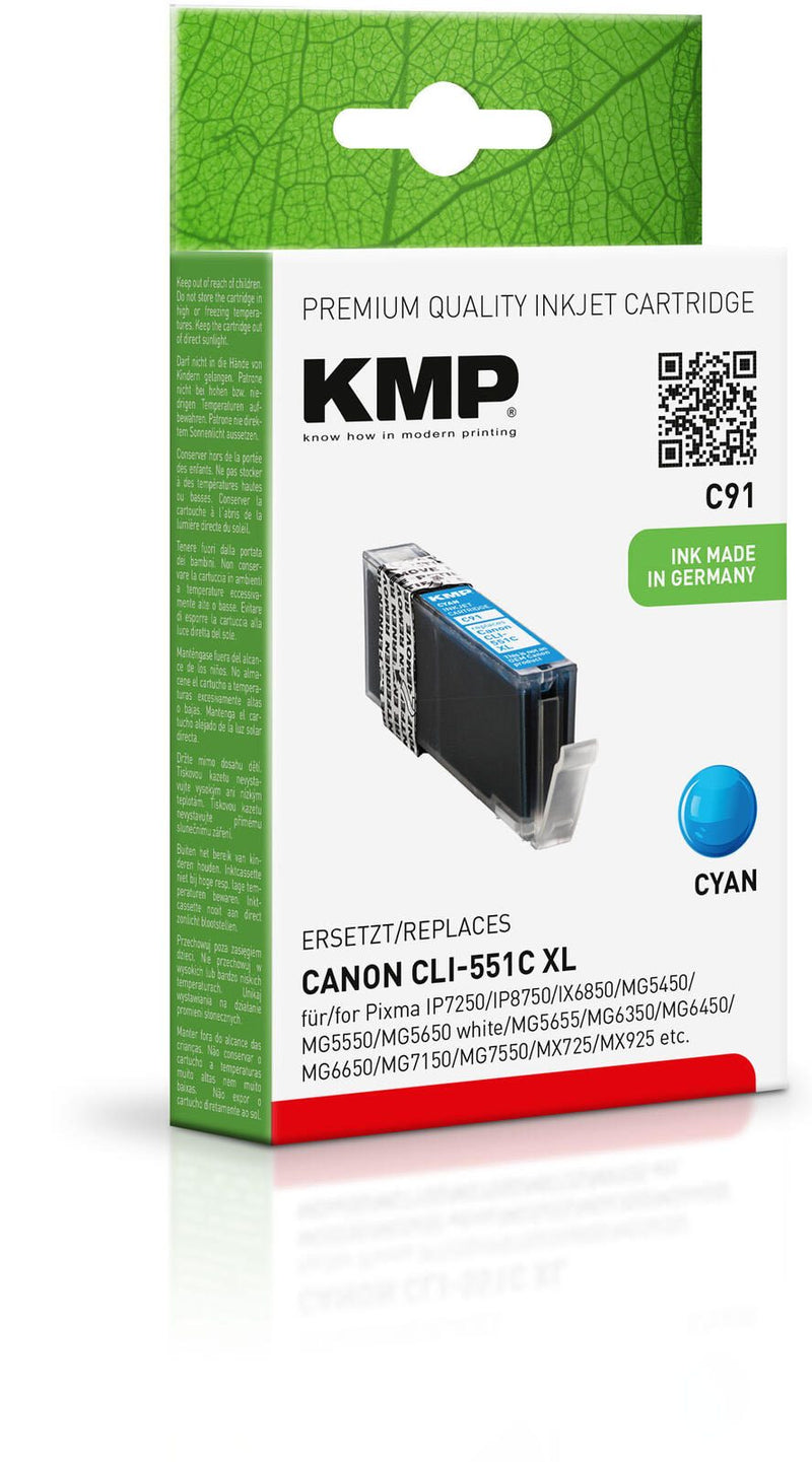 KMP Druckerpatrone C91 cyan kompatibel zu Canon CLI-551 XL C