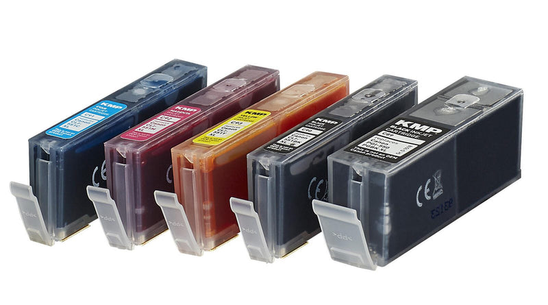KMP Druckerpatronen C100V pigmentschwarz, schwarz, cyan, magenta, gelb kompatibel zu Canon PGI-550 XL BK, CLI-551 XL BK/