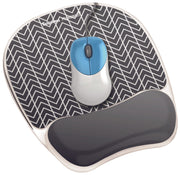 Fellowes Mousepad mit Handgelenkauflage Photo Gel Zick-Zack schwarz, weiß