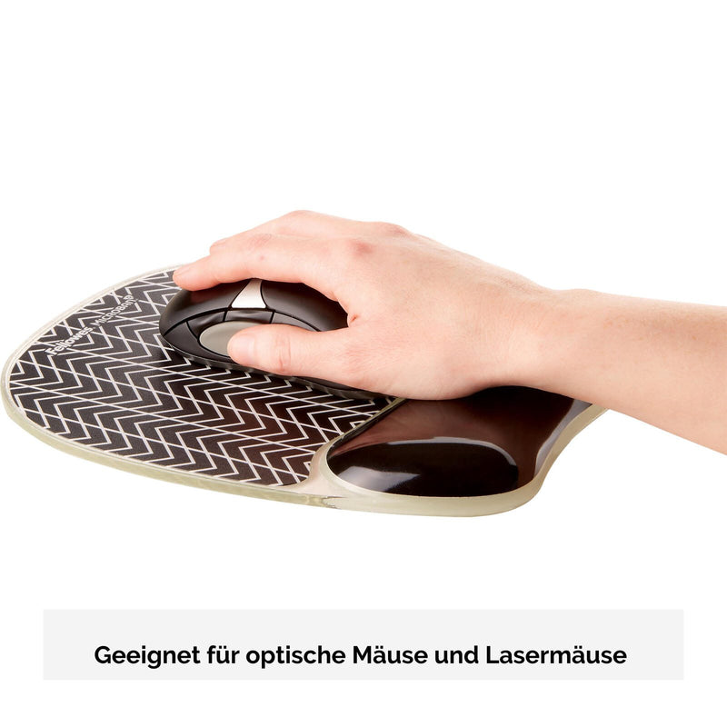 Fellowes Mousepad mit Handgelenkauflage Photo Gel Zick-Zack schwarz, weiß