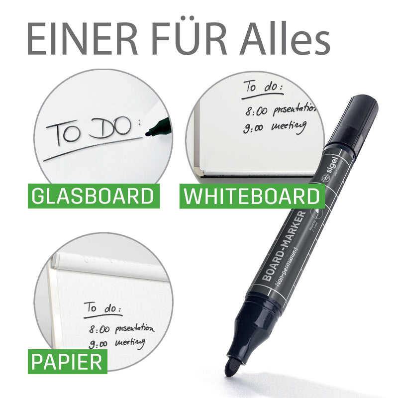 SIGEL Whiteboard- und Flipchart-Marker 2.0 - 3.0 mm Schwarz