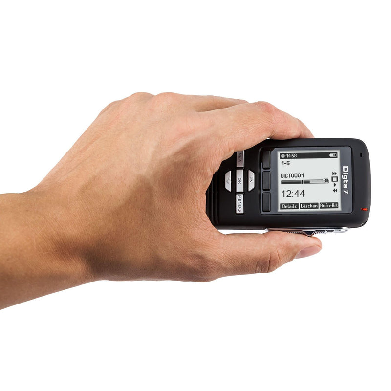 GRUNDIG Digta 7 Premium Set mit DigtaSoft One Software digitales Diktiergerät-Set 2 GB