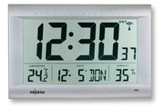 PEWETA digitale Funkwanduhr DCF77 silber