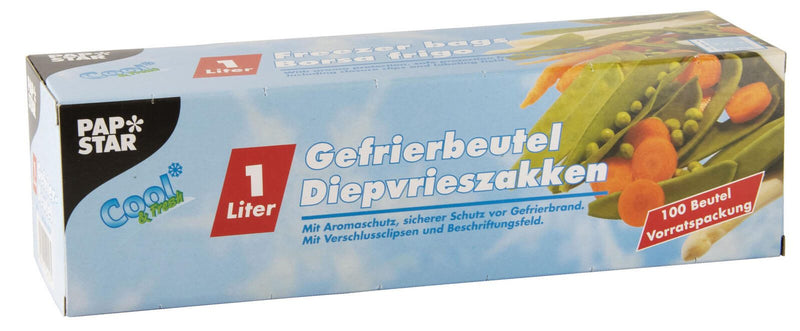PAPSTAR Gefrierbeutel 14157 transparent 1,0 l