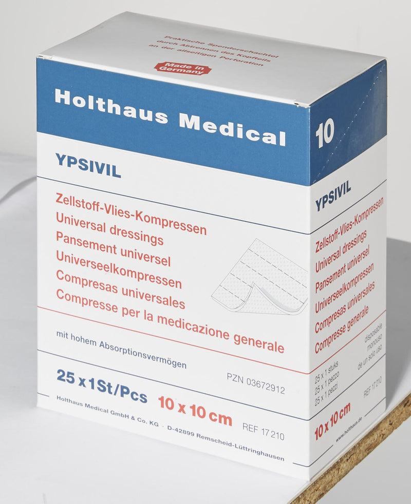 Holthaus Medical Vlies-Kompressen 10 cm x 10 cm weiß