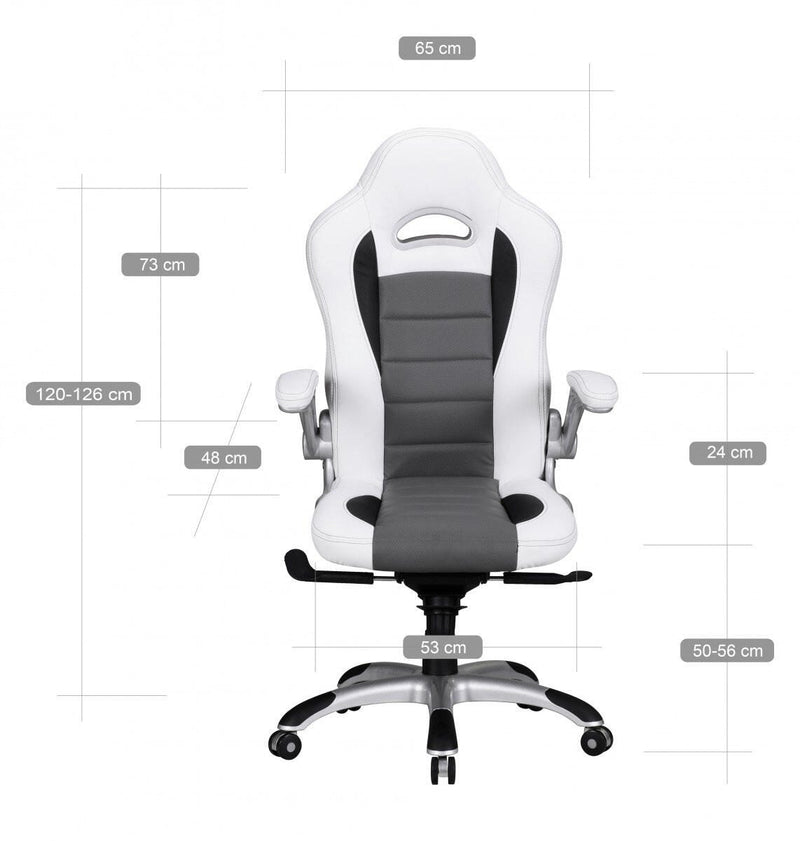 AMSTYLE Gaming Stuhl weiß/grau