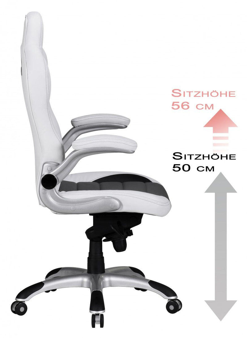 AMSTYLE Gaming Stuhl weiß/grau