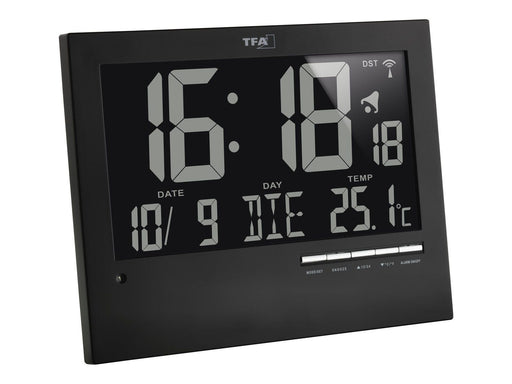 TFA® digitale Funkwanduhr 60.4508 schwarz