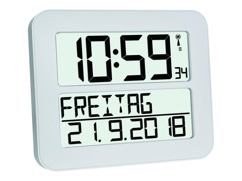 TFA® digitale Funkwanduhr 60.4512.02 weiß