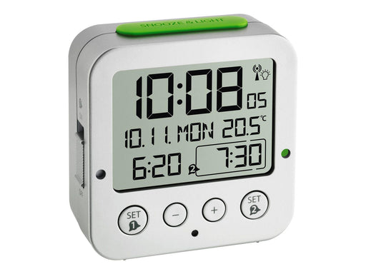 TFA® digitaler Funkwecker 60.2528.54 BINGO silber