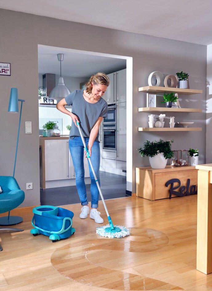 LEIFHEIT Clean Twist Ergo Rollwagen für Wischsysteme türkis