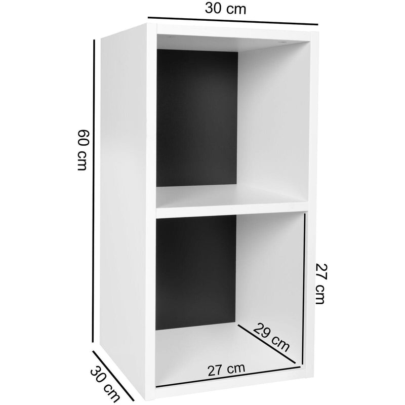 WOHNLING Regal 30 x 60 x 30 cm weiß/schwarz