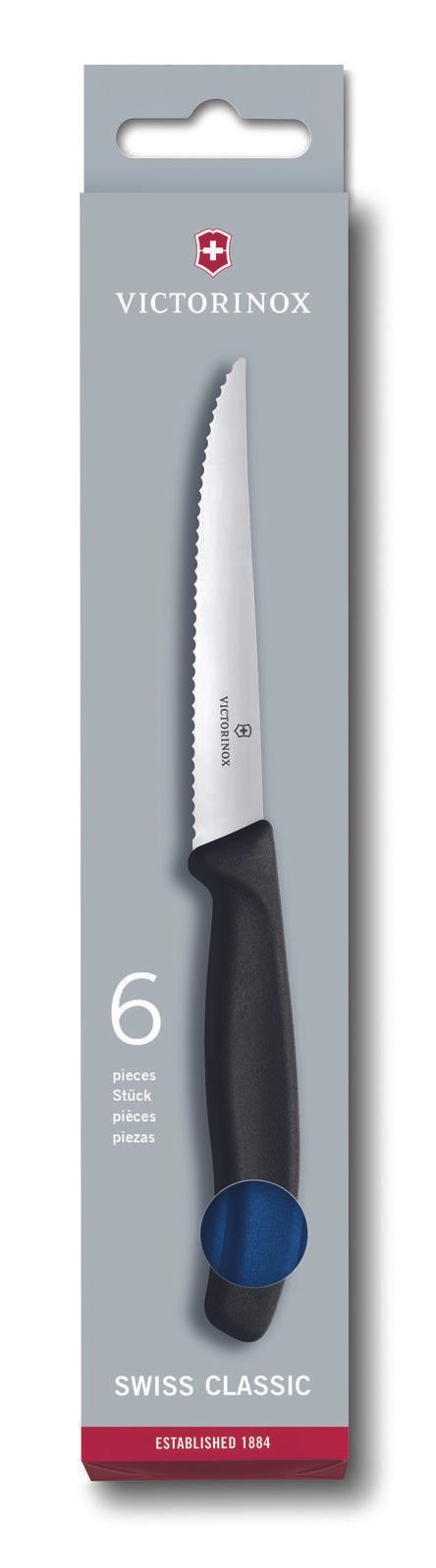 VICTORINOX Steakmesser Swiss Classic silber, blau