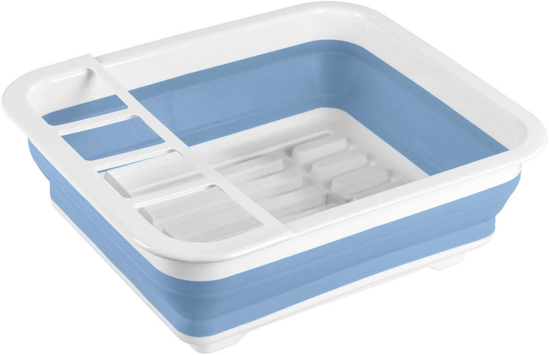 WENKO Geschirrabtropfständer weiß, blau