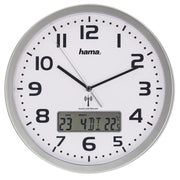Hama Funkwanduhr Extra Ø 29.5 cm silber