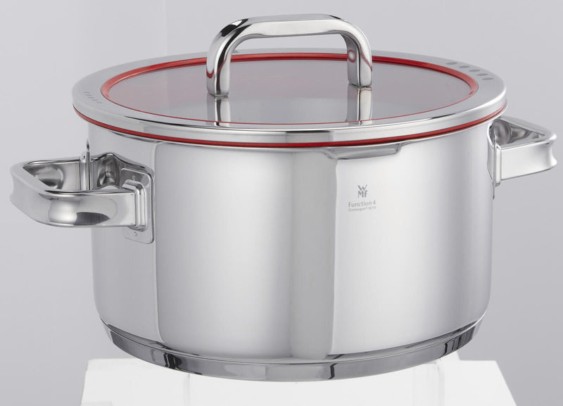 WMF Function 4 Topf-Set Bratentopf (2,5l), Fleischtöpfe (1,9l), (3,9l), (5,7l) silber