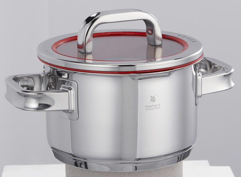 WMF Function 4 Topf-Set Bratentopf (2,5l), Fleischtöpfe (1,9l), (3,9l), (5,7l) silber