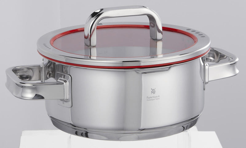WMF Function 4 Topf-Set Bratentopf (2,5l), Fleischtöpfe (1,9l), (3,9l), (5,7l) silber