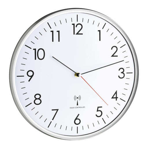 TFA® Funkwanduhr Ø 33 cm silber