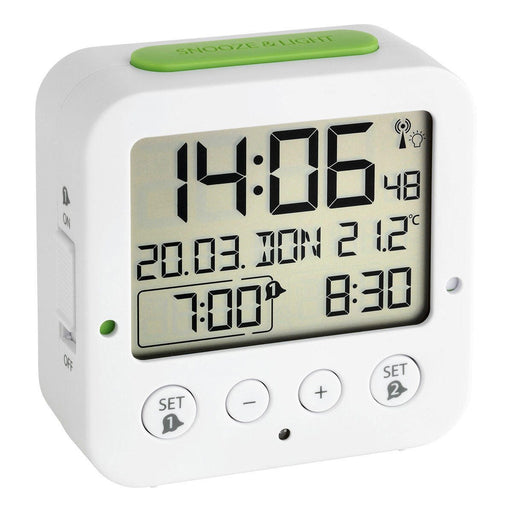 TFA® digitaler Funkwecker BINGO weiß