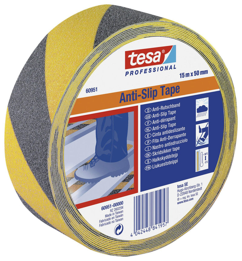 tesa Anti-Rutsch-Band 50 mm x 15 m gelb, schwarz