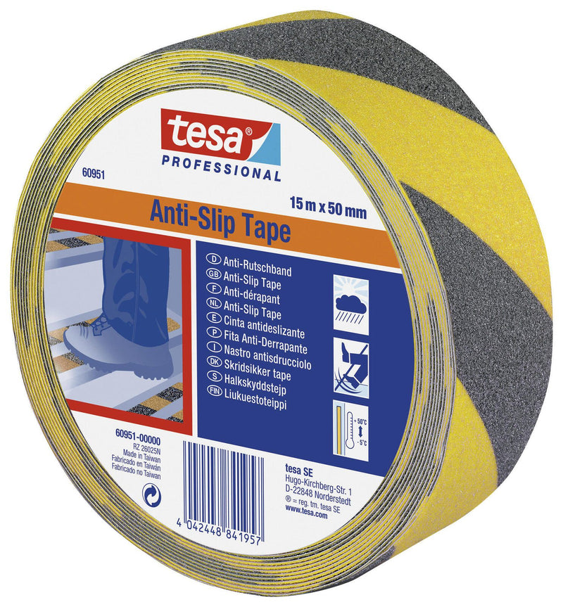tesa Anti-Rutsch-Band 50 mm x 15 m gelb, schwarz