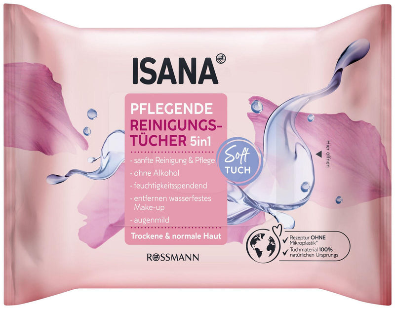 ISANA feuchte Reinigungstücher 5 in 1 alle Hauttypen 1-lagig