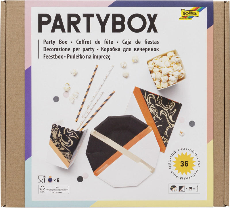 folia Marmoriert Party-Set mehrfarbig