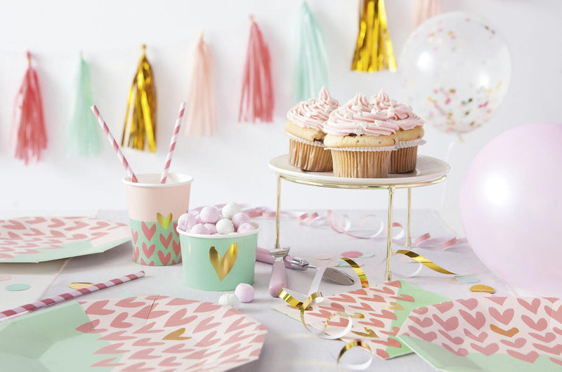 folia Herze Party-Set mehrfarbig
