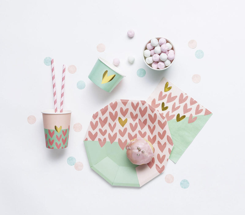folia Herze Party-Set mehrfarbig