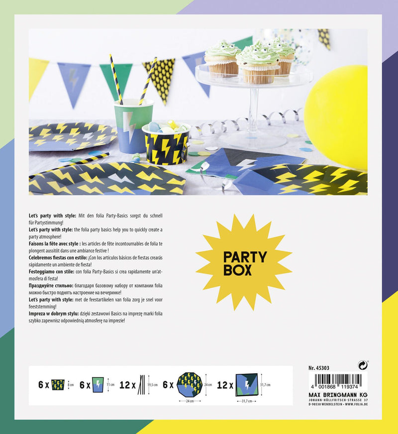 folia Blitze Party-Set mehrfarbig