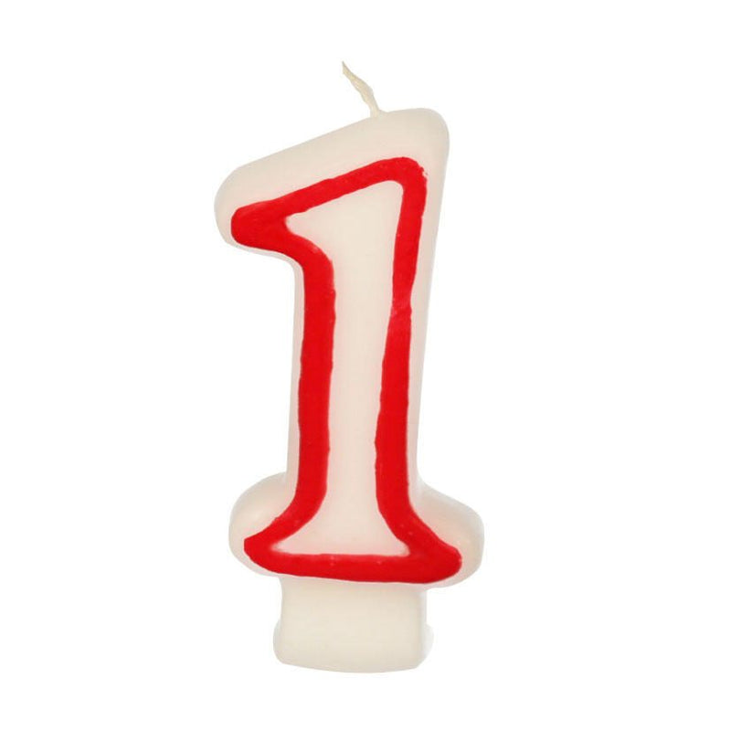 PAPSTAR 1 Zahlenkerzen 7.3 cm weiß, rot