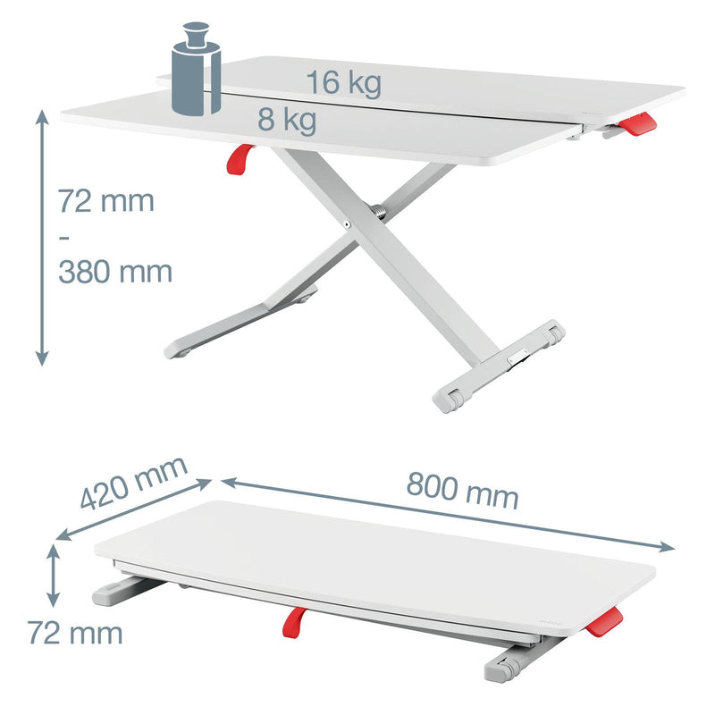 LEITZ Schreibtischaufsatz Ergo Cosy mit Ablage grau