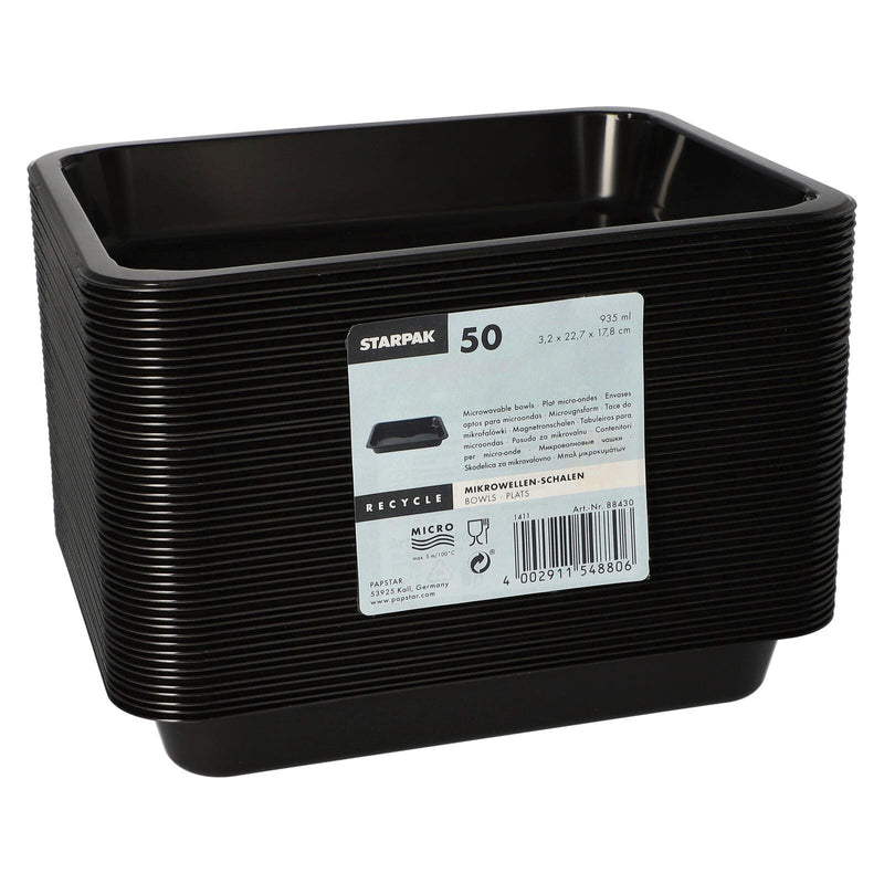 STARPAK Einweg-Menüschalen 0,935 l schwarz