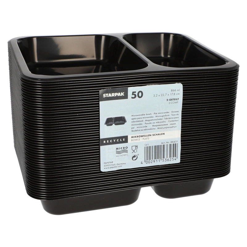 STARPAK Einweg-Menüschalen 0,866 l schwarz