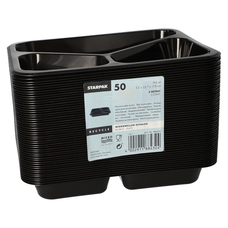 STARPAK Einweg-Menüschalen 0,765 l schwarz