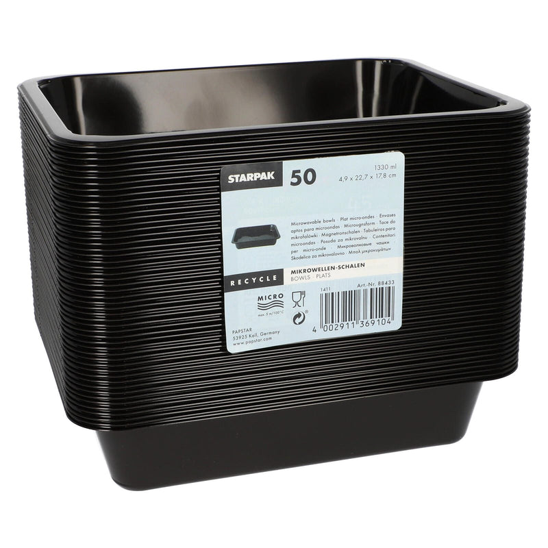 STARPAK Einweg-Menüschalen 1,33 l schwarz