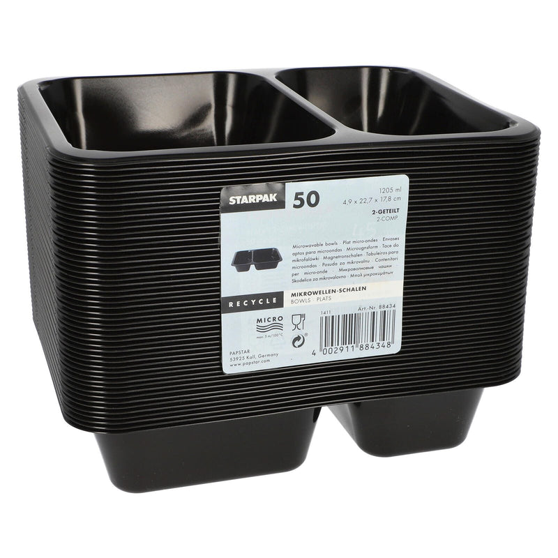 STARPAK Einweg-Menüschalen 1,205 l schwarz