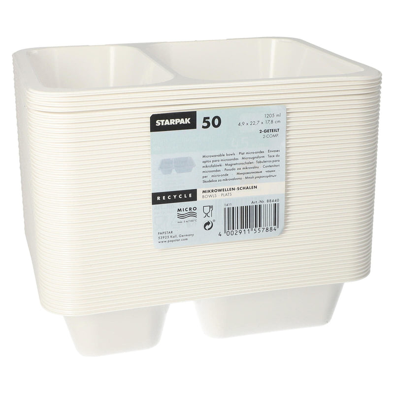 STARPAK Einweg-Menüschalen 1,205 l weiß
