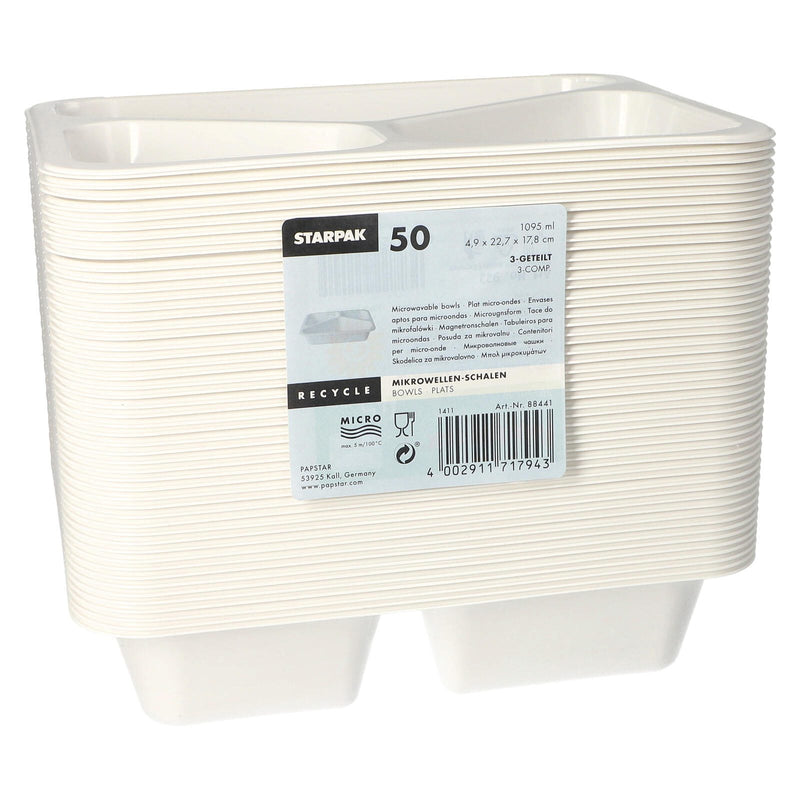 STARPAK Einweg-Menüschalen 1,095 l weiß
