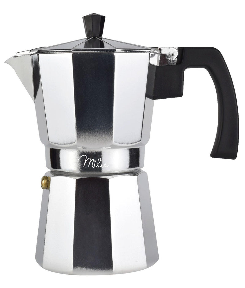 Milu 3 Tassen Espressokocher silber/schwarz