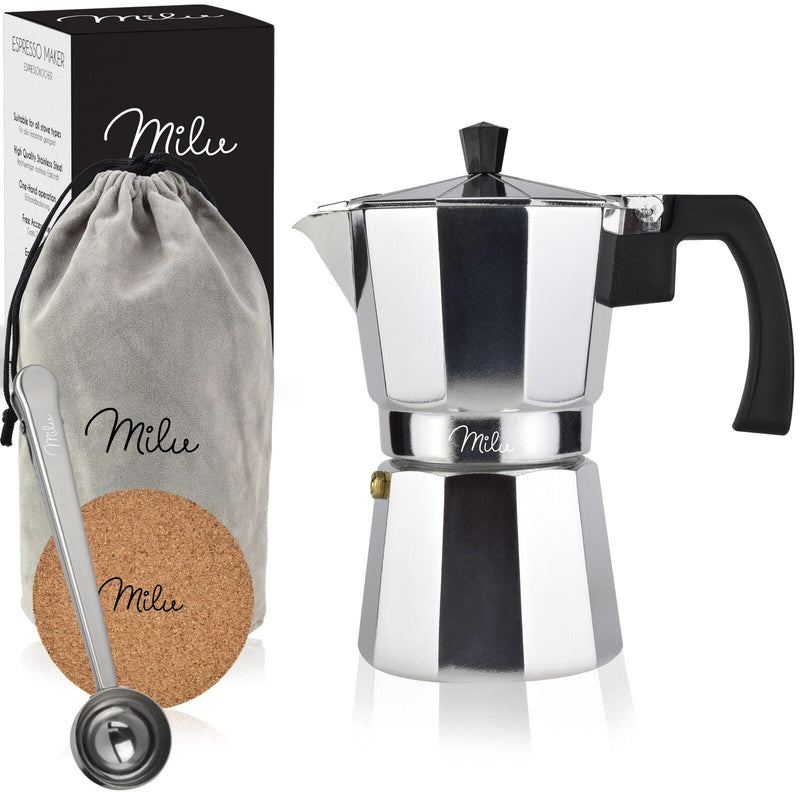 Milu 3 Tassen Espressokocher silber/schwarz