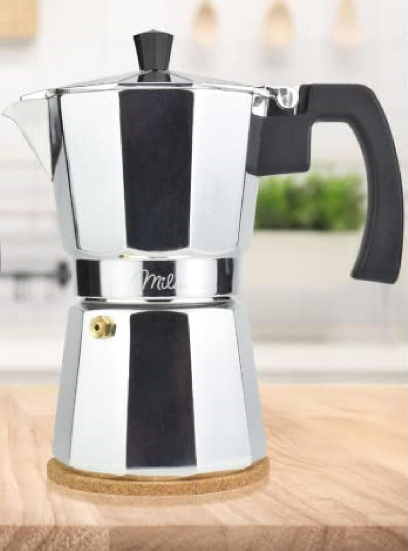 Milu 3 Tassen Espressokocher silber/schwarz