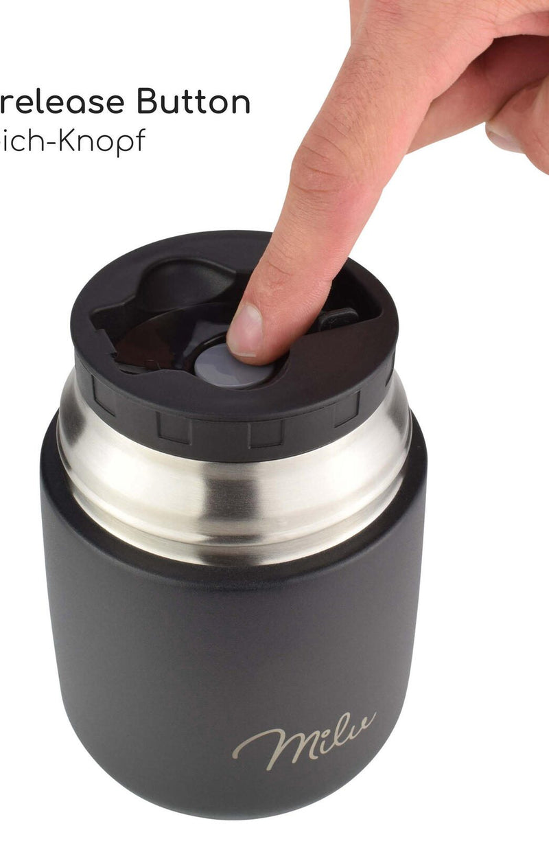 Milu Lunchbox-Set (9-tlg.) - 450 ml - schwarz